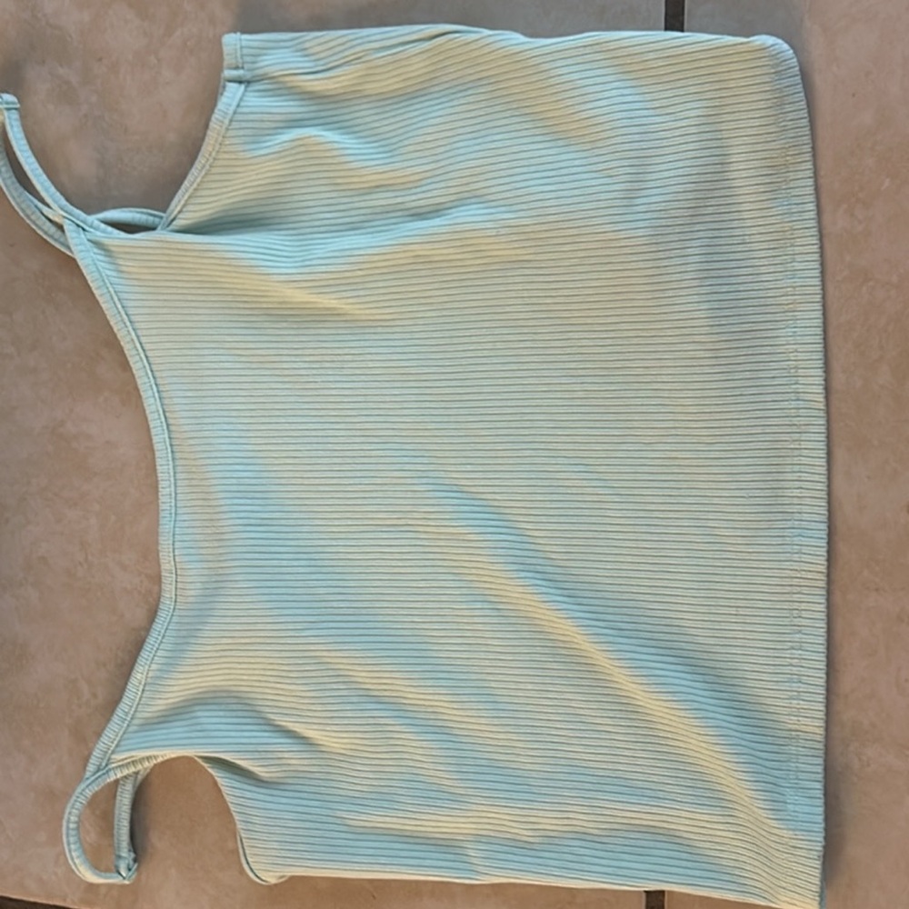 Light Blue Ribbed Tank Top